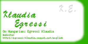 klaudia egressi business card